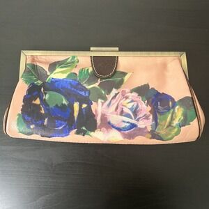 Patricia Nash Leather Floral Hand Bag Italy Clutch Boho Bohemian Vintage Style
